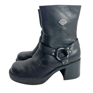 Harley-Davidson Black Heeled Boots